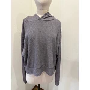 Alo Muse Hoodie Pullover Cropped Women's Small Grey Purple athleisure